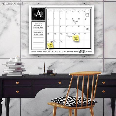 Ready2HangArt Monogram Dry Erase Monthly Calendar on ArtPlexi (16" x 20") (Letter B), White, Size Small Write Notes, All Letters, Facebook Design, Dry Erase Calendar, Weekly Calendar, S Monogram, Planning Your Day, Boho Chic Furniture, Boho Chic Decor