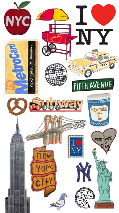 Phone Cover Stickers, Photo Book Cover, New York Coffee, Voyage New York, Ipad Kids, Nyc Art, Painting Collage, Collage Background, Picture Collage Wall