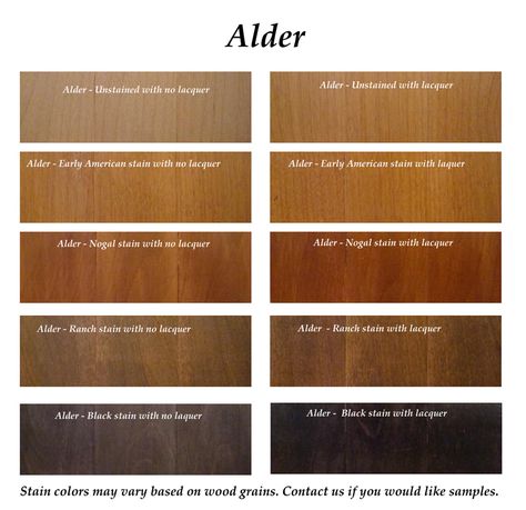 Stain On Alder Wood, Alder Wood Stain Colors, Knotty Alder Stain Colors, Stain On Knotty Alder, Alder Stain Colors, Knotty Alder Stain, Alder Wood Kitchen Cabinets, Knotty Alder Kitchen, Cabinet Stain Colors