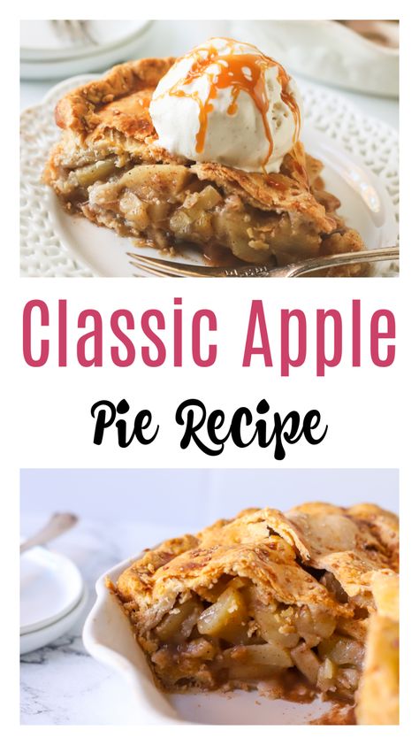 A double crust apple pie that is perfect for Thanksgiving. With homemade pie crust, lots of apples and spices, this is an easy homemade apple pie. The best apple pie and all it needs is some icecream! Double Crust Apple Pie, Best Ever Apple Pie, Classic Apple Pie Recipe, Apple Pie Recipe Homemade, Asian Cake, Best Apple Pie, Classic Apple Pie, Apple Pie Recipe, Homemade Apple Pies