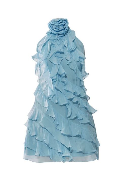 Ruffle Short Dress, Short Dress For Women, Estilo Hippy, Ruffle Mini Dress, Glam Dresses, Neck Ruffle, Fancy Dresses, Dream Dress, Ice Blue