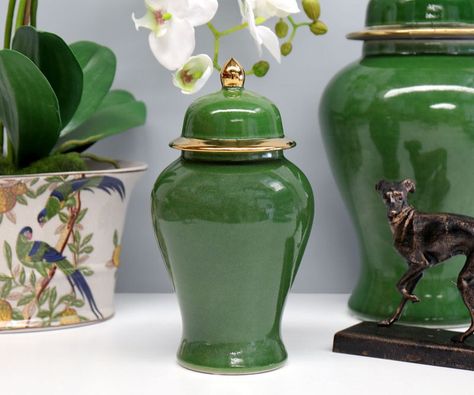 Large Green Vase, Green Ginger Jars, Ginger Jars Decor Living Rooms, Green Vase Decor, Ginger Jars Decor, Green Chinoiserie, Notice Boards, Irish Decor, Pin Boards