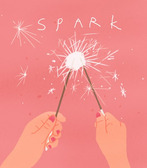 SPARK on Behance Bonfire Night Illustration, Christmas Illustration Color Palette, Sparklers Illustration, Nye Illustrations, Sparkler Illustration, Spark Illustration, Spark Drawing, Sparks Illustration, New Years Illustration