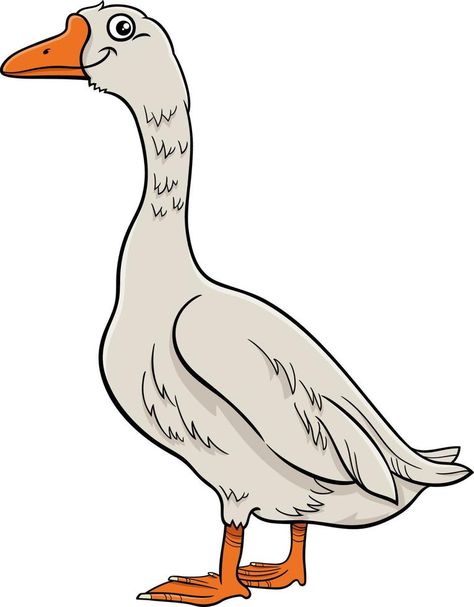 Goose Clipart, Goose Cartoon, Goose Illustration, Cartoon Goose, Doodle Practice, Animal Character, The Cartoon, Animal Farm, Farm Animal