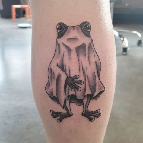 Ghost Frog Tattoo, Spooky Frog Tattoo, Cottagecore Tattoo, Lobster Tattoo, Tattoo Para, Tattoos 2023, Empire Tattoo, Ghost Plant, Ghost Tattoo