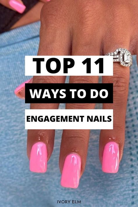 Wow!! This is so helpful to have engaegment nails ideas along with the best places to get the polish! I think I'll buy some nail polish and take them to the salon before I take engagement photos… More Engagement Nails Ideas, Engagement Party Checklist, Nails Ideas Summer, Engagement Nail, Backyard Engagement Parties, Engagement Gifts For Him, Engagement Party Themes, Engagement Party Planning, Engagement Wishes