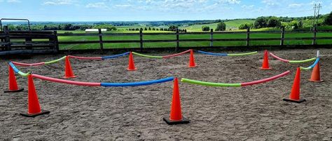 Tie Post For Horses, Horse Workout, Paddock Ideas, Equine Enrichment, Horse Drills, Stable Hacks, Horse Obstacles, Riding Ideas, Working Equitation