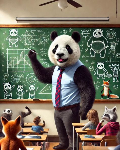 Panda With Quotes, The Amazing Panda Adventure, Panda Reading Book, Panda Sitting, Panda Memes Humor, Equations, Fantasy Art, Animals, Quick Saves