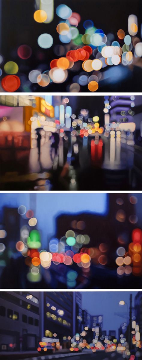 Philip Barlow Painting, Blurred Art Paintings, Light Up Artwork, Window Light Painting, Out Of Focus Painting, Philip Barlow, Light Artwork, Visual Culture, Twinkling Lights