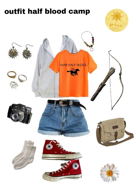 Camp Jupiter Outfits, Camp Half Blood Costume, Outfits Inspired By Percy Jackson, Camp Halfblood Aesthetic Outfits, Cabin 10 Outfits, Percy Jackson Outfit Aesthetic, Camp Half Blood Outfits Aesthetic, Camp Half Blood Shirt Outfits, Camp Halfblood Outfits