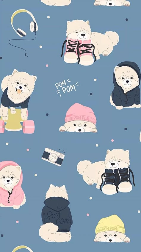 Pomeranian Wallpaper, Mandala Case, Pom Dog, Gallery Wall Nursery, Puppy Wallpaper, Kids Doodles, Puppy Art, Drawing Cartoon Characters, Lines Wallpaper