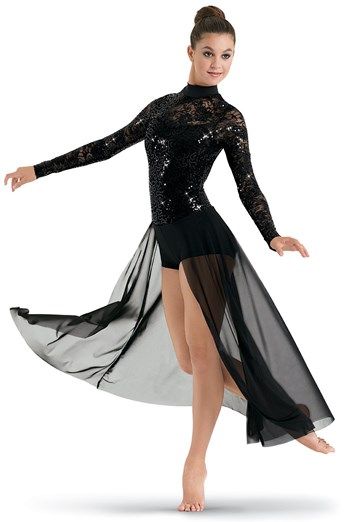 Sequin Lace Open Front Maxi Skirt Dress | Balera™ Dance Costume Ideas, Color Guard Costumes, Cute Dance Costumes, Contemporary Dance Costumes, Dresses Dance, Dance Attire, Dance Costumes Lyrical, Contemporary Costumes, Jazz Costumes