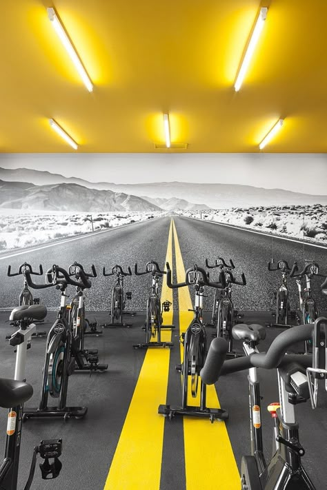 Gym Interiors, Fitness Center Design, Gym Center, Gym Design Interior, Spin Studio, Gym Interior, Gym Art, Corporate Image, Fitness Room