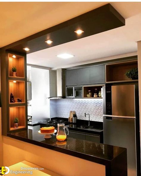 Amazing Decor Ideas To Make Your House A Marvelous Den - Engineering Discoveries Hiasan Dalaman Dapur, Dapur Moden, Kitchen Bar Design, Kitchen Design Color, Kitchen Glass, Kitchen Interior Design Decor, Modern Kitchen Design Open Concept, Kitchen Interior Design Modern, Contemporary Kitchen Design