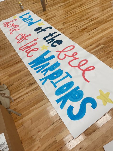 White Out Football Game Poster, White Out Signs Football, Usa Theme Football Signs, Go Team Signs, Usa Football Poster Ideas, Pep Rally Signs Posters, Usa Homecoming Theme, Black Out Signs Football, School Pride Posters