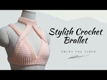 Stylish Crochet Bralette | Easy Tutorial - YouTube Crochet Bralet Patterns, How To Make A Bralette, Crochet Balconette Top, Crochet Bralette Tutorial, Crochet Rave Outfit Pattern, Crochet Bra Cup Pattern Free, Crochet Lingerie Pattern Free, Crochet Bralette Pattern Free, Make Crop Top