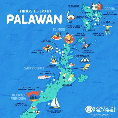 Phillipines Travel, Philippines Palawan, Philippine Map, Philippine Holidays, Palawan Island, Puerto Princesa, Holiday Travel Destinations, Palawan Philippines, Travel Route