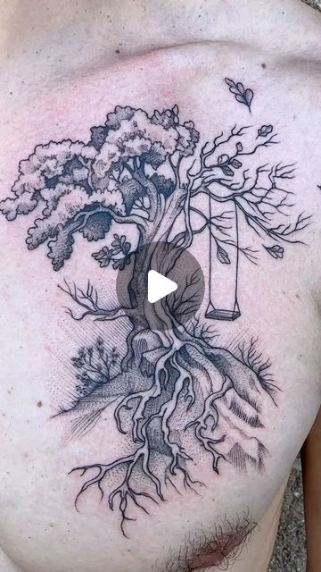 Robert McCollum on Instagram: "Oak tree with swing, a piece in tribute to my client’s home town and father. #theroseandthornclt #nctattoos #nctattooers #tattoo #oaktreetattoo #lineworktattoo #blackworktattoo" Oak Tree Tattoo, Line Work Tattoo, Home Town, Oak Leaves, Tree Tattoo, Blackwork Tattoo, Oak Tree, Tattoos, On Instagram