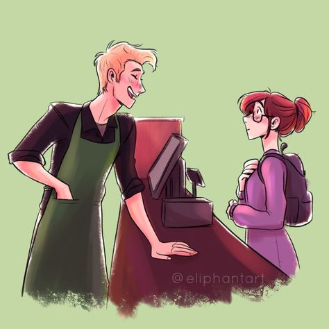 Cath seeing Levi at work for the first time And... - Eliphant's Art Blog Fangirl Rainbow Rowell, Fangirl Book, Carry On Book, Couples Comics, Rainbow Rowell, Fan Book, Books For Teens, Book Fandoms, Book Characters