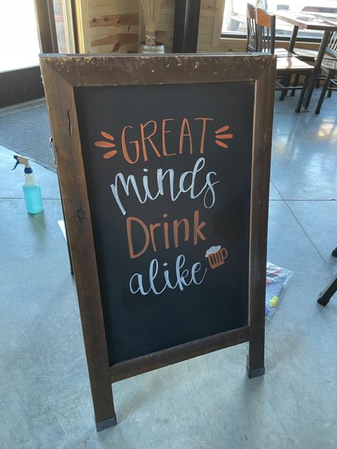 Funny Beer Signs Chalkboards, Brewery Chalkboard Ideas, Restaurant Board Ideas, Happy Hour Chalkboard Signs, Brewery Chalkboard, Bar Chalkboard Art, Brewery Signage, Funny Chalkboard Signs, Restaurant Chalkboard Ideas