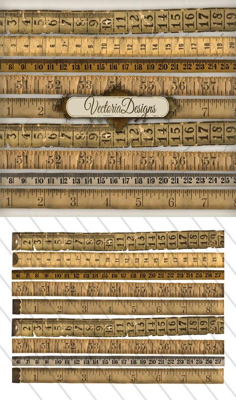 Printable Vintage Tape Measures by VectoriaDesigns on DeviantArt Printable Lables, Printable Ruler, Scrapbook Printables Free, Printable Tickets, Vintage Numbers, Free Vintage Printables, Decoupage Diy, Free Printable Art, Tape Measures