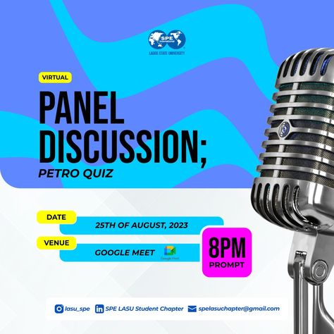 SPE-LASU Panel Discussion Flyer, Panel Discussion Poster Design, Panel Discussion Poster, Church Media Design, Panel Discussion, Editing Inspiration, Creative Flyers, Media Design, Economics