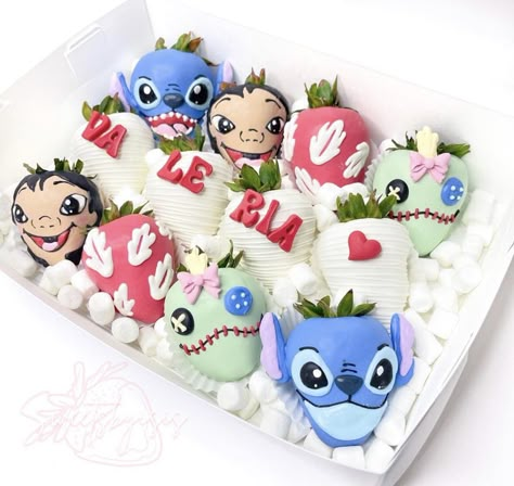 Lilo Stitch Strawberries, Lilo And Stitch Chocolate Covered Treats, Lilo And Stitch Pretzel Rods, Stitch Strawberry Chocolate, Lilo And Stitch Chocolate Covered Strawberries, Lilo And Stitch Cupcake Cake, Bluey Theme Chocolate Covered Strawberries, Lilo And Stitch Strawberries, Stitch Macarons