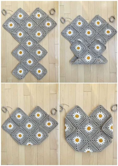 Breezy Days Daisy Bag - All About Ami Sac Granny Square, Granny Square Haken, Tote Crochet, Poncho Crochet, Mode Crochet, Crochet Bag Pattern Free, Pola Amigurumi, Bag Pattern Free, Crochet Market Bag