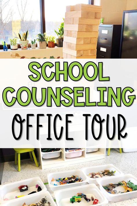 School Based Therapy Office, School Counselor Classroom Set Up, Middle School Counselor Office Decor, Middle School Counselor Office, School Counselor Office Setup, Middle School Counseling Office, High School Counselors Office, School Counselor Room, Elementary School Counselor Office