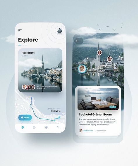 Travel app concept by SINTHAI on Dribbble Travel App Ui Design, การออกแบบ Ui Ux, Webpage Design Layout, Travel Website Design, Unique Website Design, Ux App Design, App Design Layout, Ux Mobile, Mobile App Design Inspiration