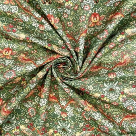 Christmas Tablecloth Green William Morris Strawberry Thief , Rectangle Tablecloth , Round Tablecloth , Oval Tablecloth, Napkins .