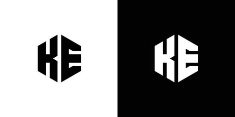 K E Logo, Kingdom Logo, K Logos, The Letter K, Minimal Logo Design, Black And White Background, Letter K, E Logo, Minimal Logo