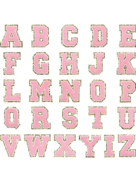 26pcs Alphabet Design DIY Patch | SHEIN USA Iron On Letter Patches, Iron On Letters, Glitter Letters, Pink Letter, Alphabet Design, Diy Patches, Fabric Glue, Appliqué Patch, Fabric Patch