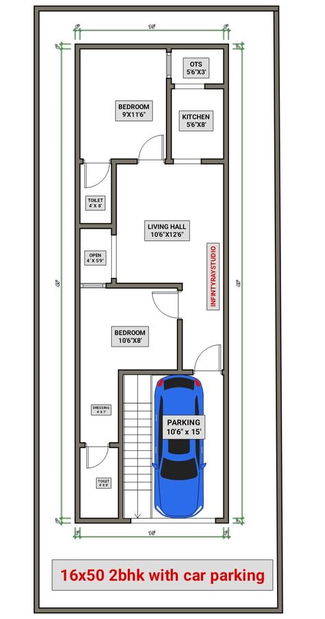 ➡️➡️➡️Download Plan in Pdf Format ✅️✅️✅️Click Read It to download #16x502bhk #16x50carparking #16x50houseplan #16x50floorplan #infintyraystudio #homeplans #floorplans 16 Feet Front House Design, 16 By 50 House Plan, 16×50 House Plan, 16 X 40 Floor Plans Layout, Smart House Plans, West Facing House, Concrete Formwork, Narrow House Plans, 2bhk House Plan