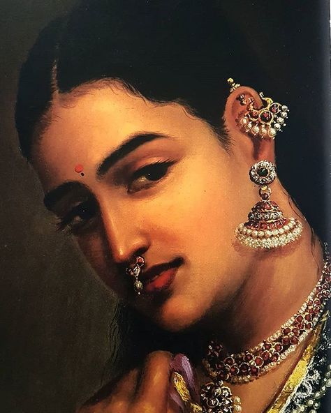 Raja Ravi Varma's Subjects . Raja Ravi varma was very choosy in selecting the type of women with traits that approximated his heroines of… Raja Ravi Varma Paintings, Ravi Varma Paintings, Ravivarma Paintings, Ravi Varma, Raja Ravi Varma, Indian Traditional Paintings, Buddhist Art Drawing, Rajasthani Art, Indian Women Painting