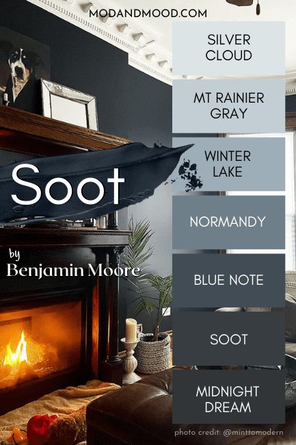 Moody Exterior, Charcoal Bathroom, Benjamin Moore Bedroom, Charcoal Paint, Black Paint Color, Dark Paint Colors, Hale Navy, Real Homes, Dark And Moody