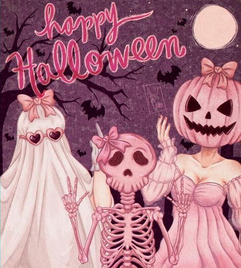 Pink Halloween Wallpaper Vintage, Desktop Halloween Wallpaper, Halloween Aesthetic Pink, Pink Spooky Aesthetic, Pink Halloween Aesthetic, Widget Pink, Pink Horror, Halloween Widget, Icon Ig