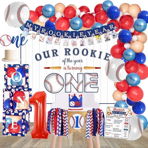 YSHMFEUX Baseball 1st Birthday Party Decorations Supplies, Rookie of The Year 1st Birthday Decorations, 1st Birthday Party Supplies for Boys, 1st Birthday Boy Decorations 1st Birthday Boy Decorations, Baseball 1st Birthday Party, 1st Birthday Boy, 1st Birthday Party Decorations, Rookie Of The Year, 1st Birthday Decorations, 1st Birthday Party, Birthday Party Supplies, Birthday Party Decorations