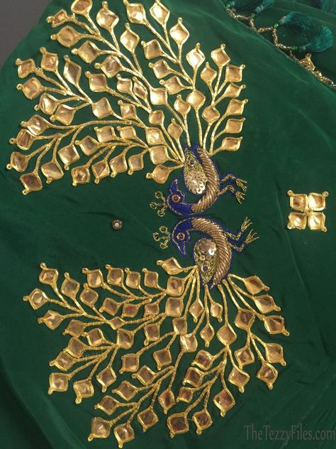 Embroidery Of India, Latest Handwork Embroidery Designs, Danka Work Poshak, Danka Embroidery, Saree Work Design Embroidery, Danka Work, Aari Embroidery Design, Bride Collection, Rajputi Dress