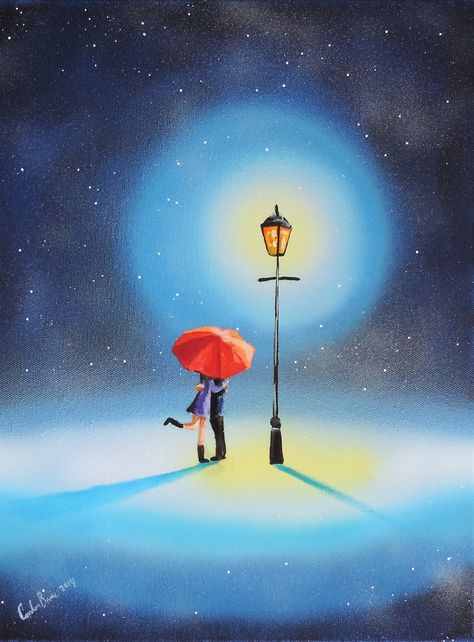 Framed Poster Art, Art Tutorials Watercolor, Romantic Paintings, Museum Poster, Light Images, Street Lamp, Night Art, Amazing Art Painting, Pastel Art