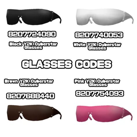 Glasses Codes, Cap Code, Y2k Glasses, Y2k Hat, Roblox Items, Bloxburg Outfits, Brookhaven Codes, Coding Shirts, Red Y2k