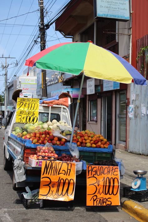 Fresh fruit is found in little stalls all across this colorful Caribbean town. Find the undiscovered #CostaRica along the #Caribbean side. Caribbean Street Food, Mexican Street Market, Caribbean Market, Caribbean Fruits, Caribbean Photography, Fruit Stall, Still Life Pictures, Summer Fest, Mexican Culture Art