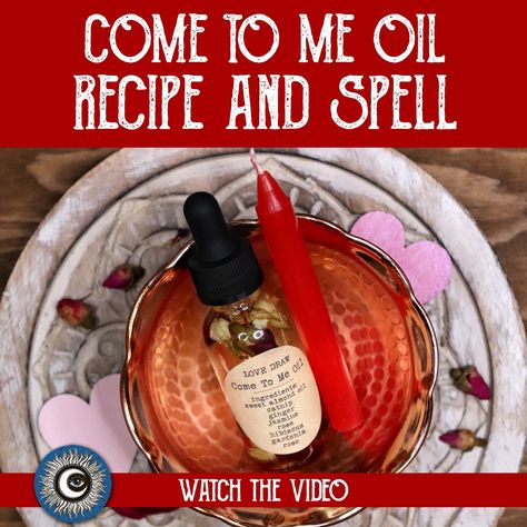 Come to Me Oil Recipe and Love Draw Spell - Magical Crafting - Witchcraft Hello my darlings. In this video I show you my recipe for Come To Me spell oil to attract love and attention. I dress a spell candle with the oil and do a love drawing spell at the end. Let’s do some Magical Crafting. #magicalcrafting #witchcraft Love Attraction Oil Recipe, Attraction Oil Recipe Witchcraft, Love Oil Recipe Witchcraft, Magical Oils Recipes, Come To Me Oil Recipe, Spell Oil Recipe, Oil Spells, Come To Me Spell, Come To Me Oil