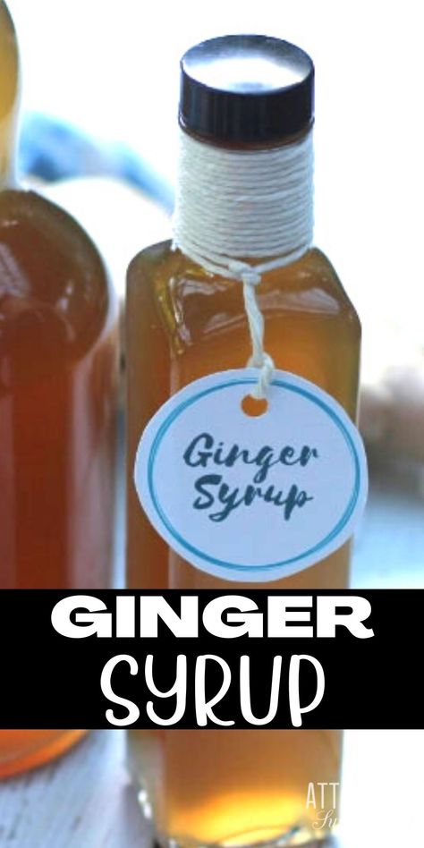 Simple Syrup Recipe Drinks, Ginger Syrup Recipe, Ginger Simple Syrup, Homemade Ginger Ale, Homemade Soda, Homemade Pantry, Simple Syrup Recipes, Ginger Syrup, Homemade Syrup