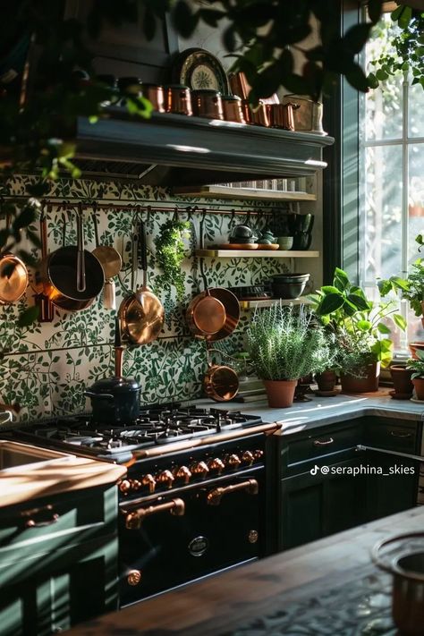 Decorative Island Ideas, Gothic Homestead, Edgy Kitchen, Dreamy Kitchens, Farmhouse Kitchen Decor Ideas, Witchy Kitchen, Cottagecore Kitchen, Kitchen Decor Ideas, Living Room Loft