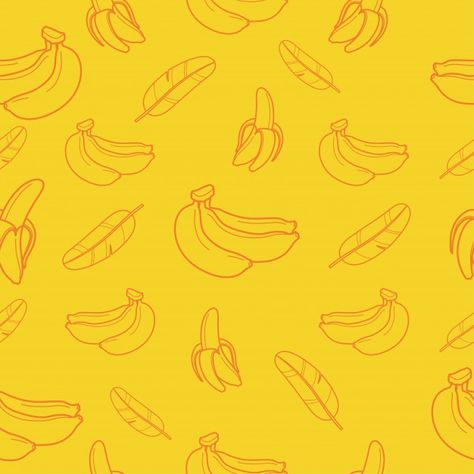 Banana Chips Illustration, White Pattern Background, Banana Wallpaper, Banana Roll, Jungle Tree, Banana Pattern, Line Art Images, Tropical Background, Banana Art