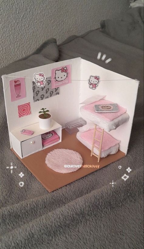 Things To Do With Friends, Tiny Room, Things To Do At A Sleepover, Black People, Doll House, Things To Do, Hello Kitty, Kitty, Furniture