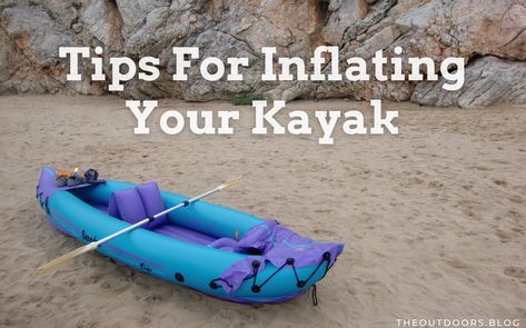 Great tips for inflating your inflatable kayak. Kayak Hacks, Kayaking Essentials, Kayaking Aesthetic, Kayaking Quotes, Fishing Pole Storage, Kayak For Beginners, Fishing Organization, Kayaking Outfit, Fishing Gadgets