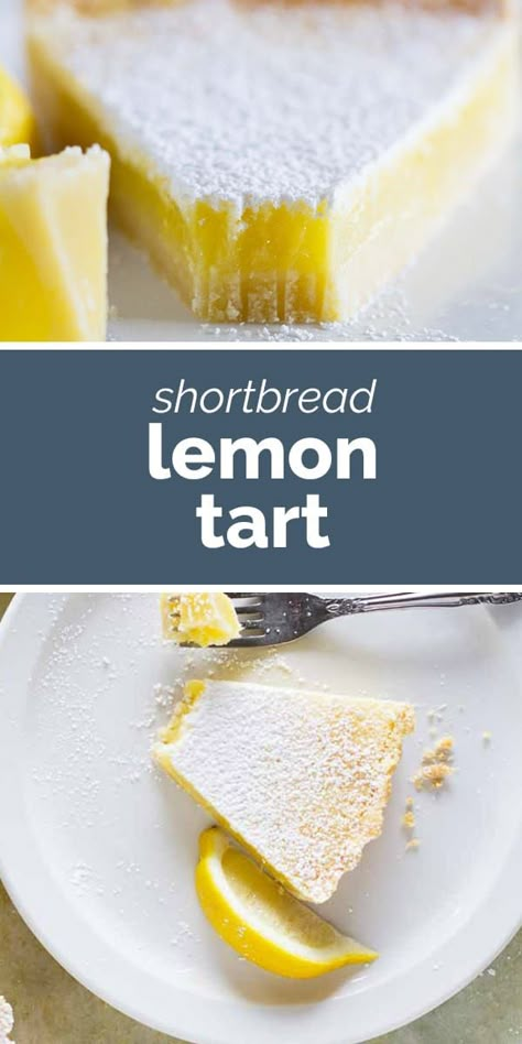 Perfectly sweet and perfectly tart, this Shortbread Lemon Tart Recipe tastes like the best lemon bars in pie form. Christian Food, The Best Lemon Bars, Tart Crust Recipe, Sticky Ribs, Cake Batter Truffles, Caramel Truffles, Best Lemon Bars, Holiday Entertaining Food, Lemon Tart Recipe