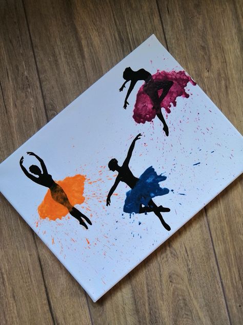 Dance Cards Diy, Ballerina Craft, Blow Painting, Ballet Crafts, Dance Cards, Blow Paint, Ballerina Drawing, Dance Crafts, Diy Crayons